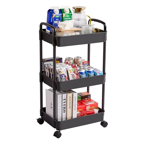 Vtopmart 3 Tier Rolling Cart with Wheels, Detachable Utility Storage