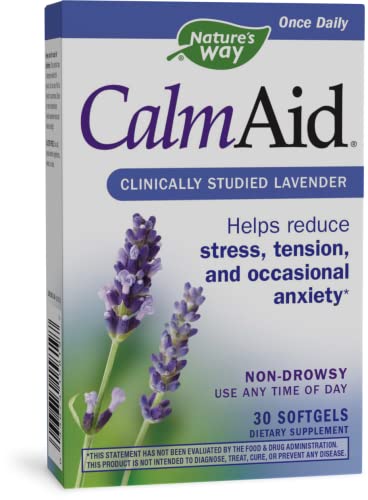 Nature's Way CalmAid Softgels with Silexan Lavender Oil, Helps Reduce