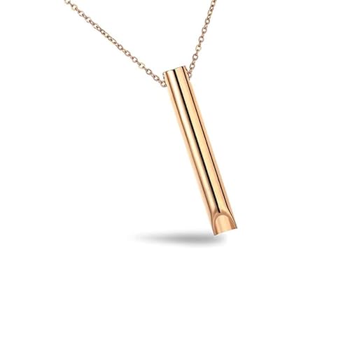 Anxiety Necklace for Meditation Metal Straw Necklace Bamboo Breathing Straw