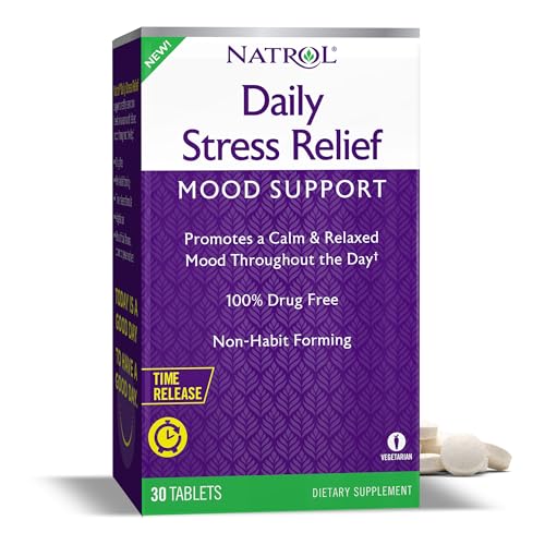 Natrol Daily Stress Relief Mood Support Time Release Tablets, Promotes