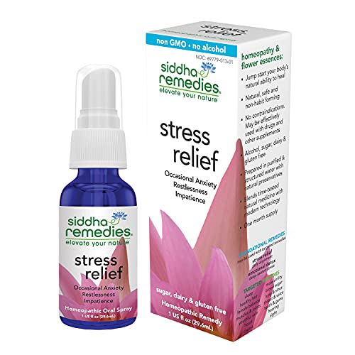 Siddha Remedies Stress Relief Homeopathic Oral Spray for Worry, Irritability