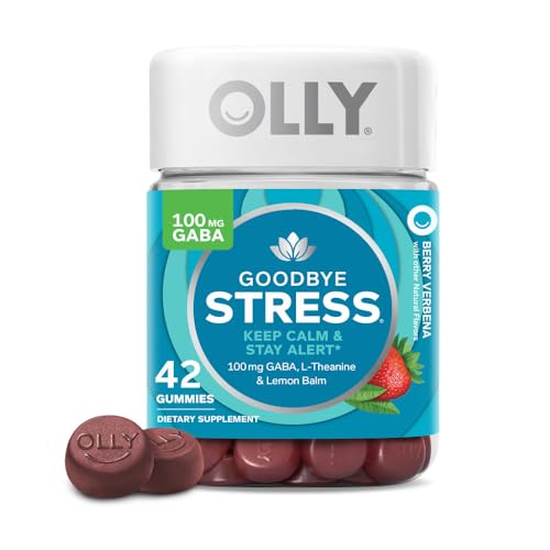 OLLY Goodbye Stress Gummy, GABA, L-Theanine, Lemon Balm, Stress Relief